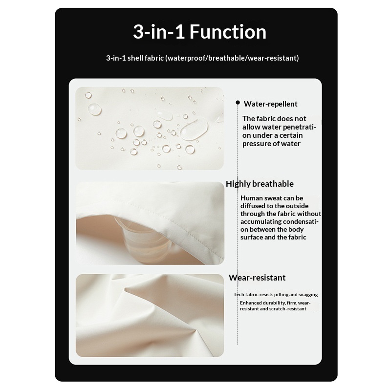 ActiveGo 3-in-1 Women Two-Piece Set Winter Outdoor Fleece Thickened Windproof Waterproof Hiking Jacket For Men_voghion.com