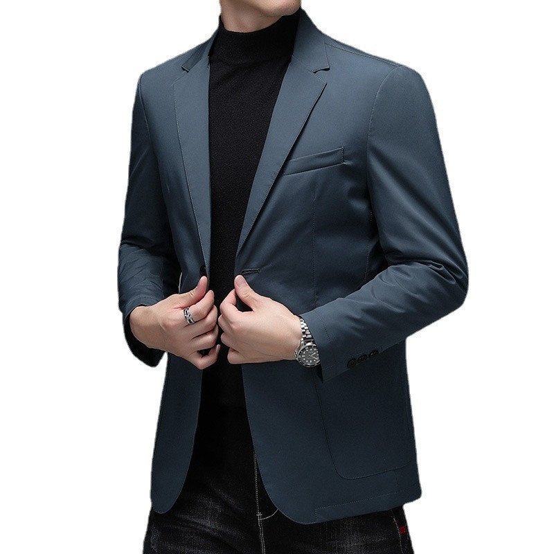 Giacca da uomo calda in piumino d'anatra grigia casual da ragazzo autunno inverno nuovo stile giovanile_voghion.com