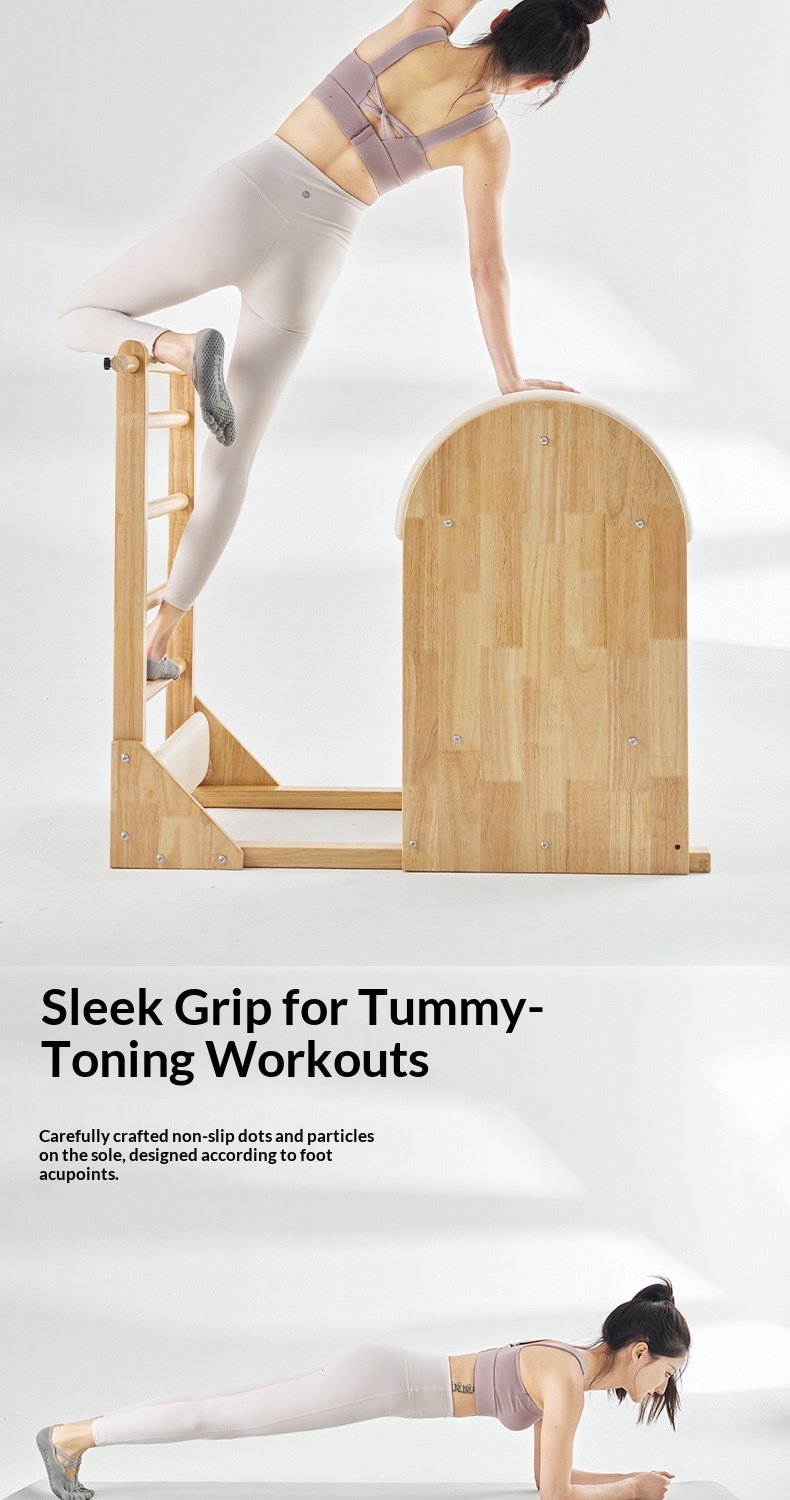 Surge Surge Five-Finger Yoga Socks Women, Non-Slip Pilates Socks, Toe-Separating, Open Back, Lace-Up, Pure Cotton, Sports, Wholesale_voghion.com