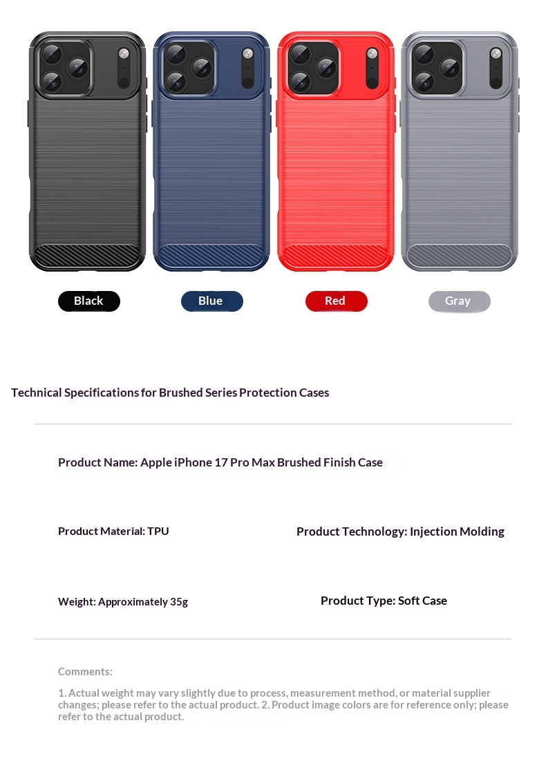 Sınır Ötesi Uyumlu Yeni 17 TPU Fırçalanmış Karbon Fiber Darbeye Dayanıklı 16PM Telefon Kılıfı_voghion.com