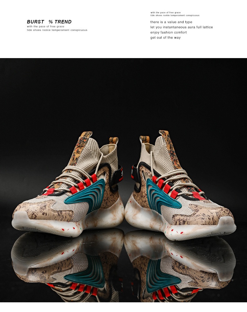 Glide Glide 2022 Autumn New Popcorn Sports Casual Breathable Men's Student Mesh Korean Style Trendy Cycling Shoes_voghion.com