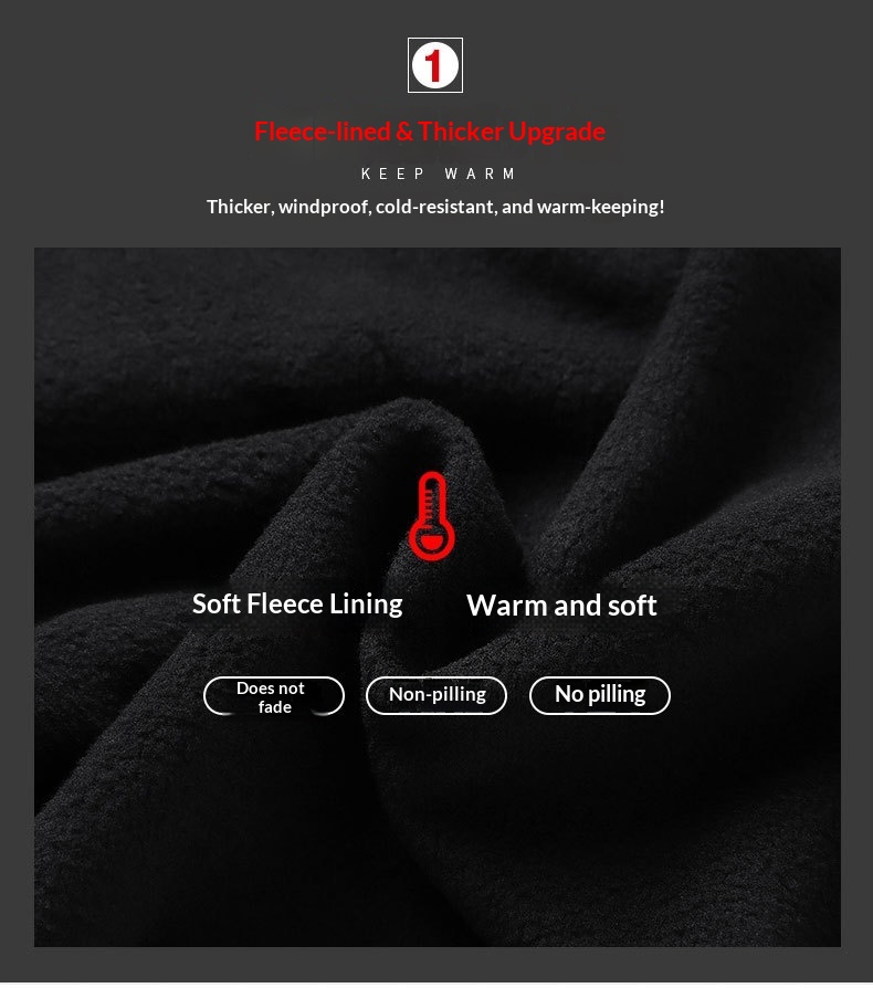 ActiveGo Plus Size Men's Outdoor Fleece Skiing Hiking Autumn Winter Thickened Warm Waterproof Wear-resistant Soft Shell Pants_voghion.com