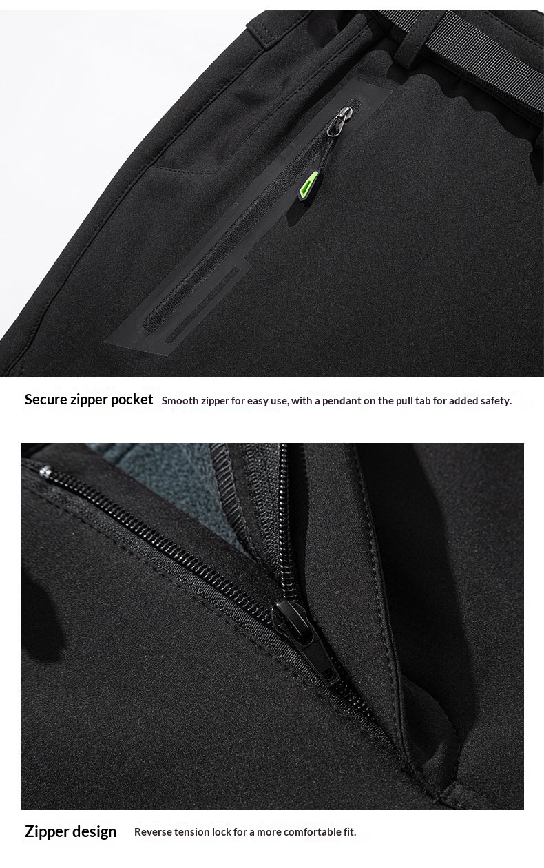 ActiveGo Plus Size Men's Outdoor Fleece Skiing Hiking Autumn Winter Thickened Warm Waterproof Wear-resistant Soft Shell Pants_voghion.com