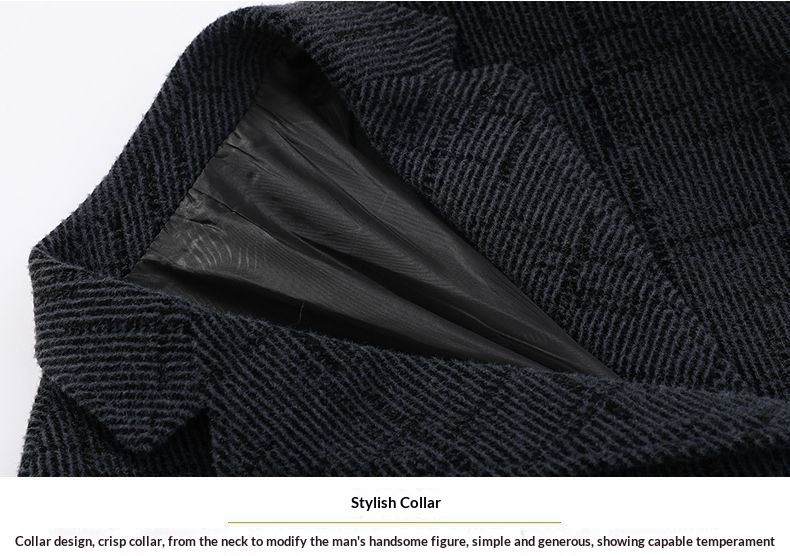 BOY BOY Autumn Winter Middle-aged Men's Woolen Thickened Blazer Single Shoulder Jacket Dad's Commuting Style_voghion.com