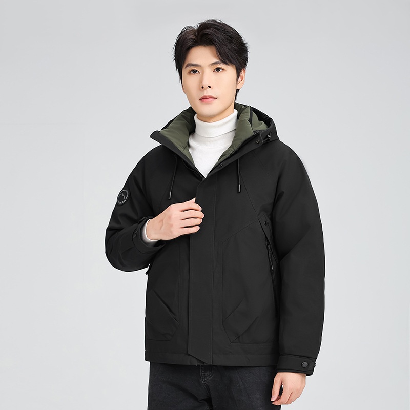 ActiveGo 2025 Autumn Winter Hot Couple Clothing Unisex Trendy Brand Warm Hooded Down Jacket Men's Top Coat_desvips.com