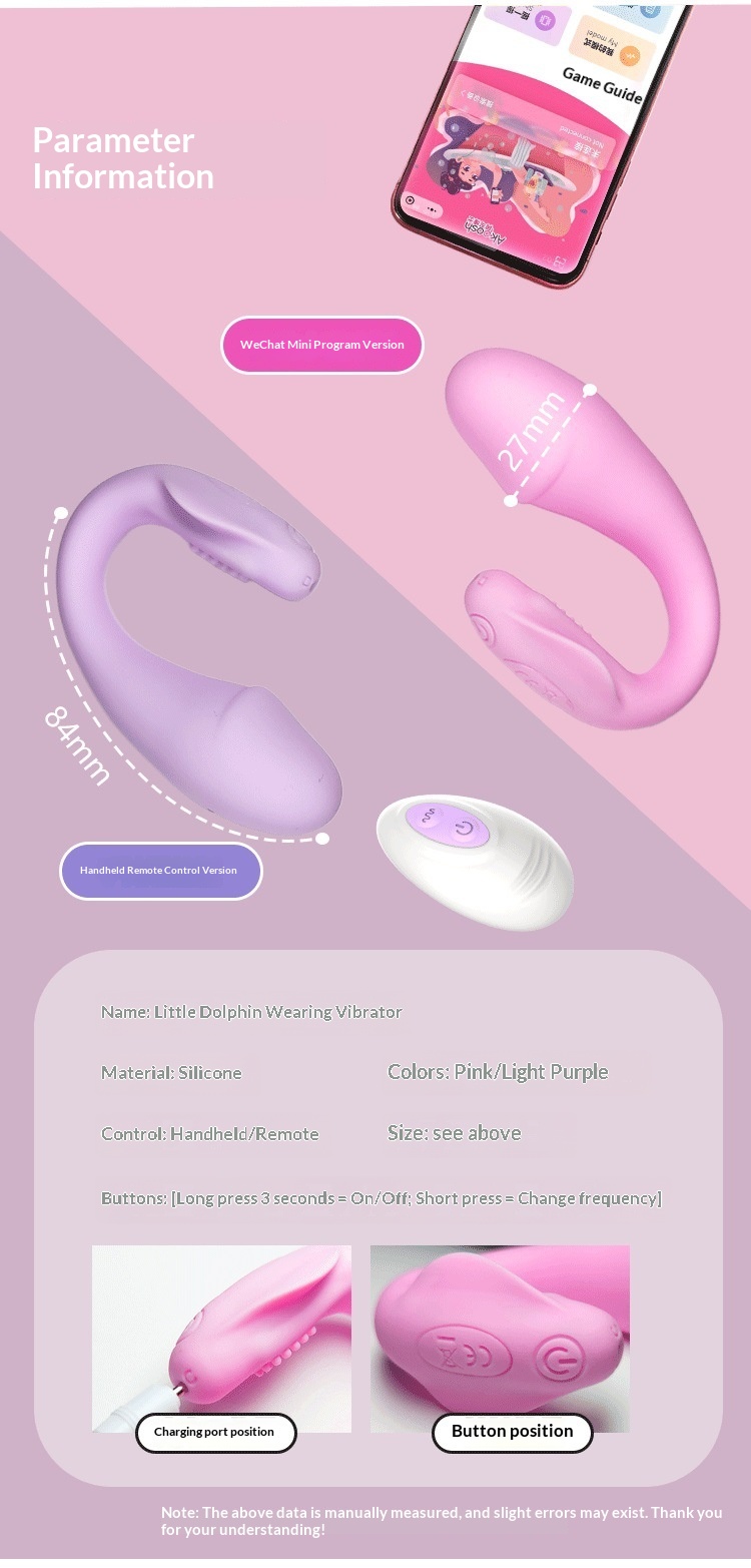 Eros Lab Pipi Small Dolphin Vibrator Female Masturbator APP Control Mobile Phone Remote Sex Toy_voghion.com