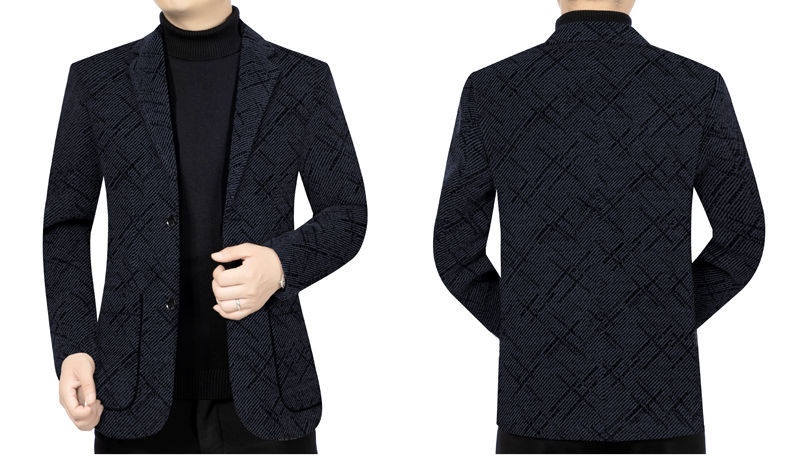 BOY BOY Autumn Winter Middle-aged Men's Woolen Thickened Blazer Single Shoulder Jacket Dad's Commuting Style_voghion.com