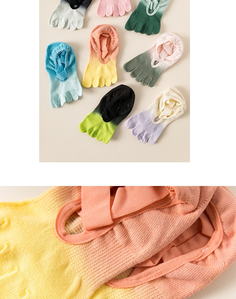 Surge Surge Tie-Dye Professional Five-Finger Gradient Yoga Pilates Non-Slip Women's Socks_voghion.com
