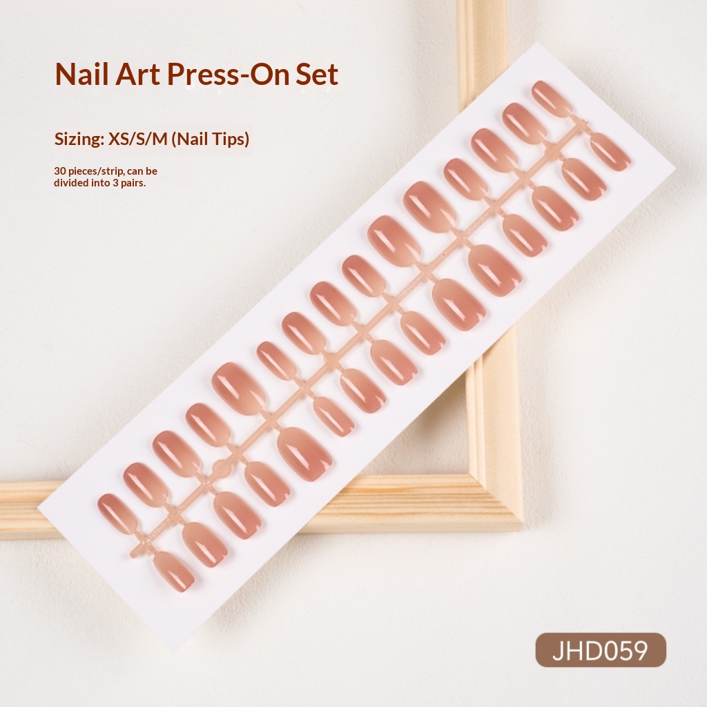 Sapphire Blue French Cat Eye Handmade Wearable Nails High-End Ins Style Pure Desire Art Detachable Pre-Made Nail Strips_voghion.com