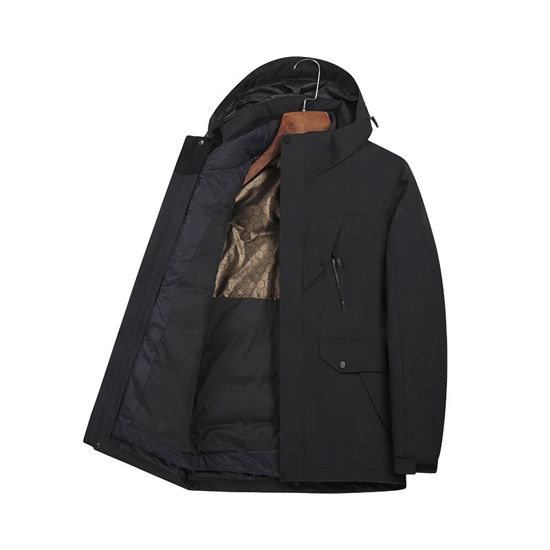 Manteau d'hiver unisexe ActiveGo coupe-vent 90 White Goose avec doublure intérieure amovible imperméable et duveteuse_voghion.com