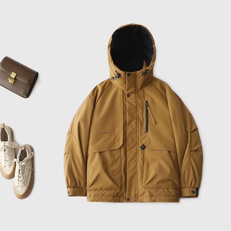 ActiveGo Unisex New National Standard 90 Down Casual Hiking Jacket Thickened Coat Three-Proof Fabric_desvips.com