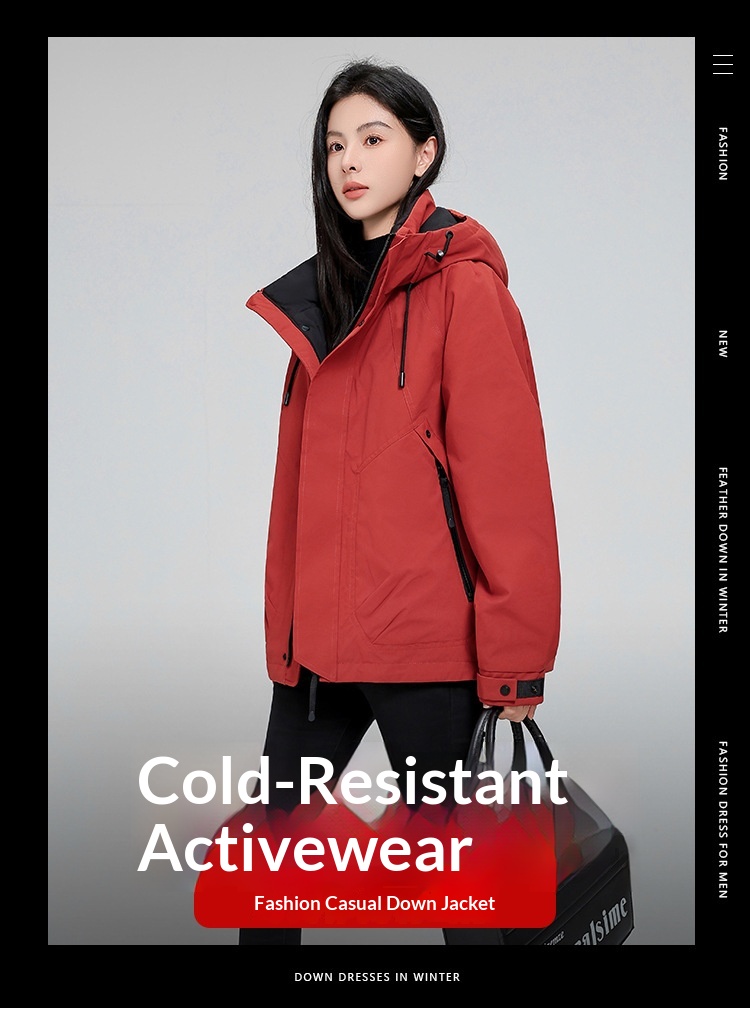 ActiveGo 2025 Autumn Winter Hot Couple Clothing Unisex Trendy Brand Warm Hooded Down Jacket Men's Top Coat_desvips.com