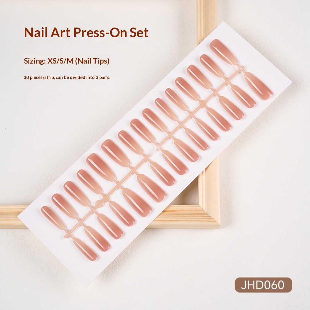 Sapphire Blue French Cat Eye Handmade Wearable Nails High-End Ins Style Pure Desire Art Detachable Pre-Made Nail Strips_voghion.com