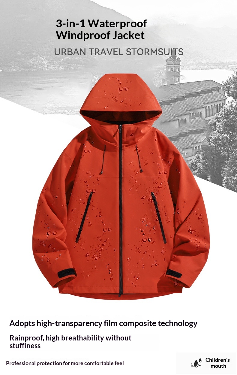 ActiveGo National Standard 3-in-1 Unisex Jacket With Goose Down Liner, Heat-Sealed Laminated, Hooded For Hikin And_desvips.com