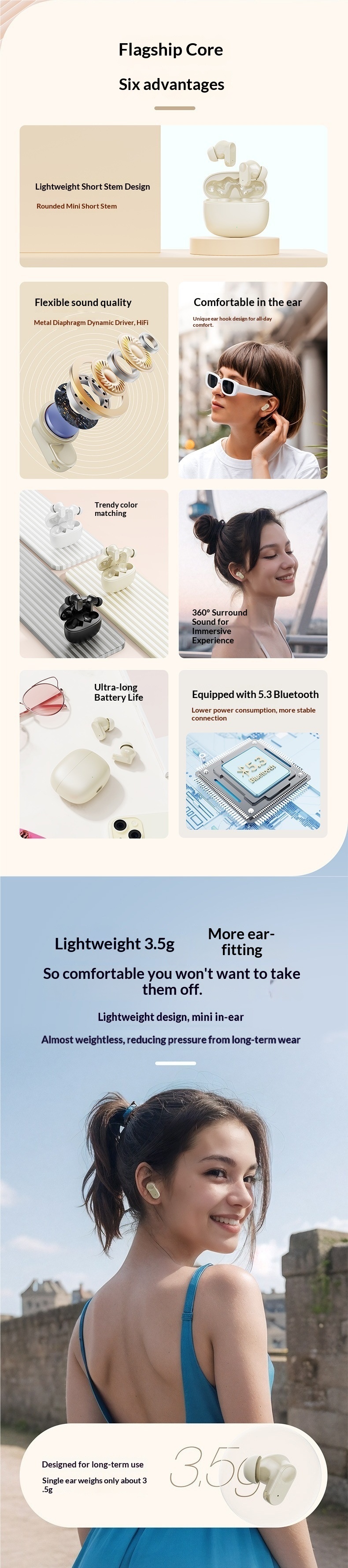 Bluetooth Earbuds In-Ear True Wireless Noise Cancelling High-Quality Sound Gaming Long Battery Life Running Sports 2025_voghion.com