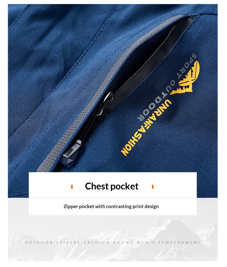 ActiveGo Autumn Winter Outdoor Sports Casual Men's Hiking Windproof Warm Color Block Detachable Hooded Jacket Coat_desvips.com