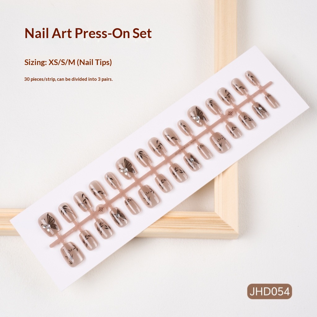 Sapphire Blue French Cat Eye Handmade Wearable Nails High-End Ins Style Pure Desire Art Detachable Pre-Made Nail Strips_voghion.com