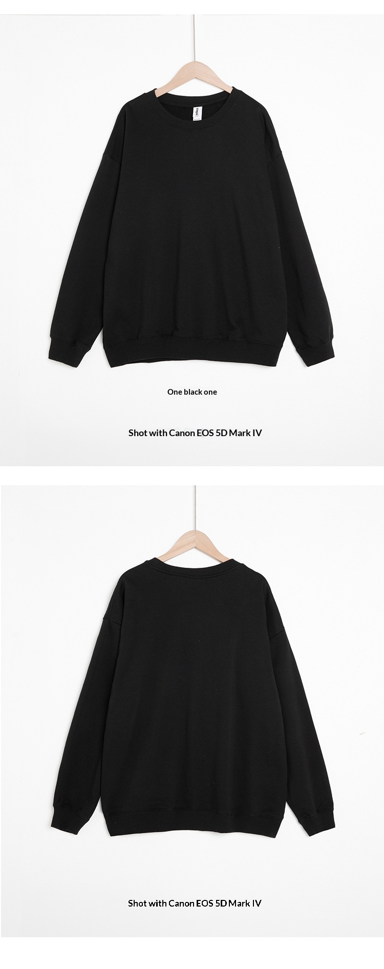 Felpa girocollo in spugna fresca AG330g pura tinta unita autunno inverno coppia versatile stile casual con stampa_voghion.com