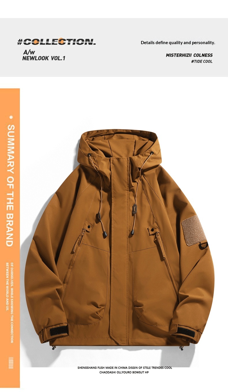 ActiveGo Autumn Winter New Jacket Coat Men Outdoor Hiking Fashion Trendy Men's Cool Casual Workwear Windbreaker_desvips.com