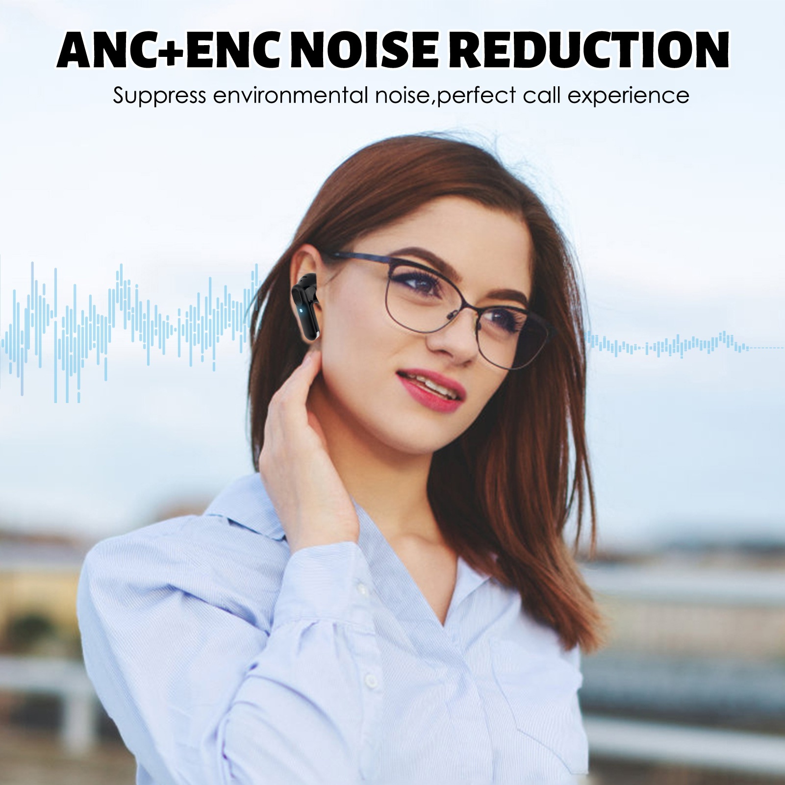 Auricolari intrauricolari wireless TWS Bluetooth 5.3 con cancellazione attiva del rumore ANC+ENC Dual Mark transfrontalieri_voghion.com