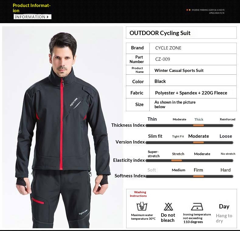 ActiveGo Winteranzug Fleece Outdoor Bergsteigen Winddichtes Set Verdickte warme Jacke für Radfahren Arbeit Kälteschutz_voghion.com