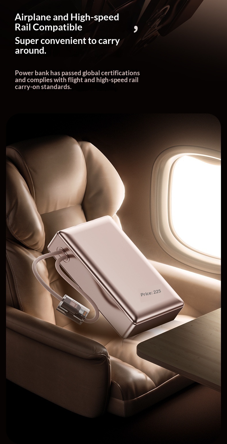 22.5W Super Fast Charging Bank With Built-in Cable Mini 20000mAh Portable Mobile Power Wholesale Customization_voghion.com