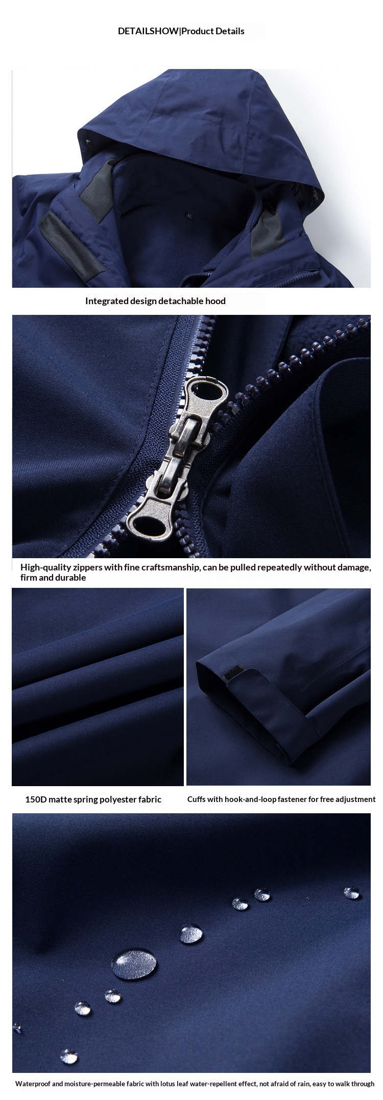 ActiveGo 2024 Autumn Winter Outdoor Down For Men Women, Three-in-One Set, Windproof And Waterproof Hiking Jacket_desvips.com