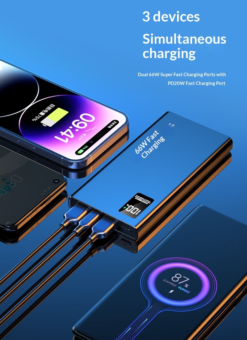 3C Certified Wholesale 66W Fast Charging Large Capacity 50000mAh 20000mAh Power Bank 10000 Custom_voghion.com