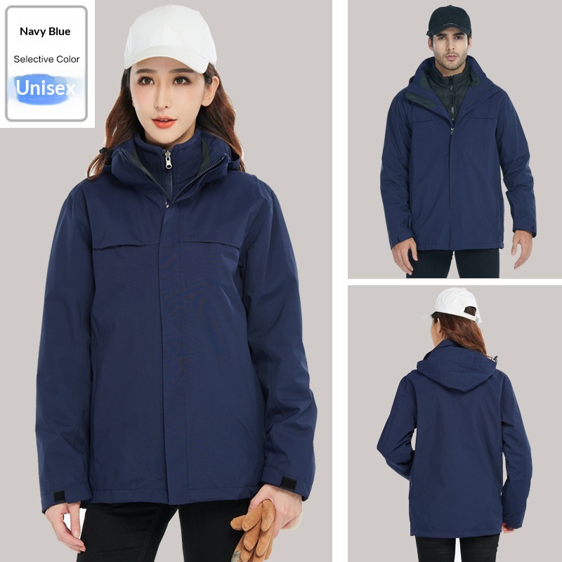 ActiveGo 2024 Autumn Winter Outdoor Down For Men Women, Three-in-One Set, Windproof And Waterproof Hiking Jacket_voghion.com