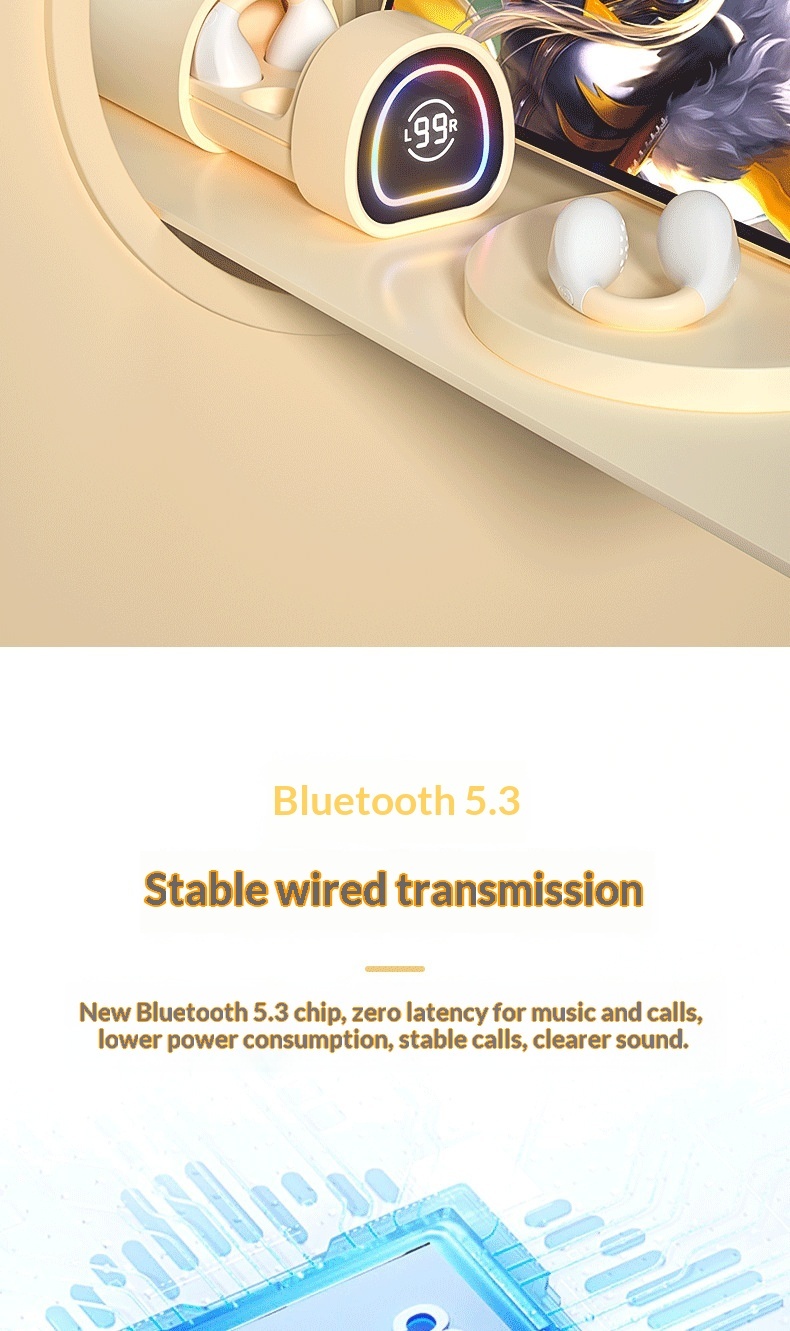 Bone Conduction Bluetooth Earphones Ultra-Long Battery Life M9 In-Ear True Wireless Noise Cancelling Comfortable For_voghion.com