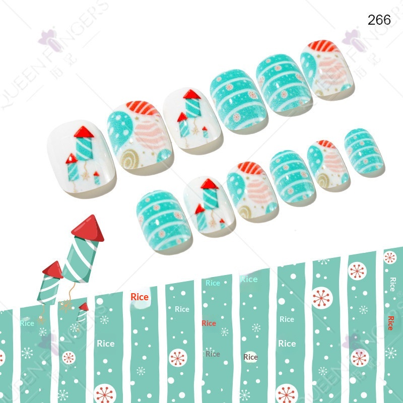 Autocollants pour ongles courts et mignons à porter pour enfants, parfaits pour Noël_voghion.com