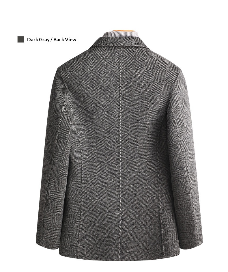 BOY BOY Autumn Winter Handmade Double-Sided Wool Herringbone Pattern Men's Split Non-Iron Small Suit Jacket For Men_voghion.com