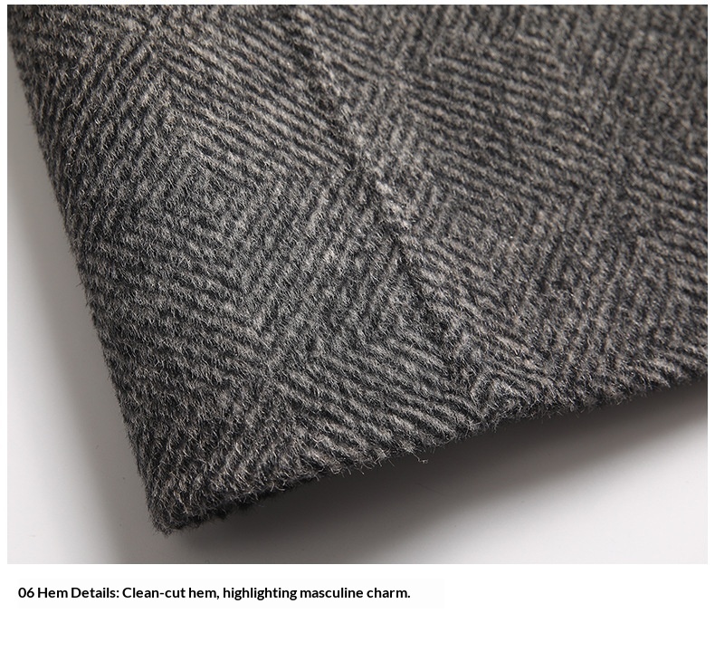 BOY BOY Autumn Winter Handmade Double-Sided Wool Herringbone Pattern Men's Split Non-Iron Small Suit Jacket For Men_voghion.com