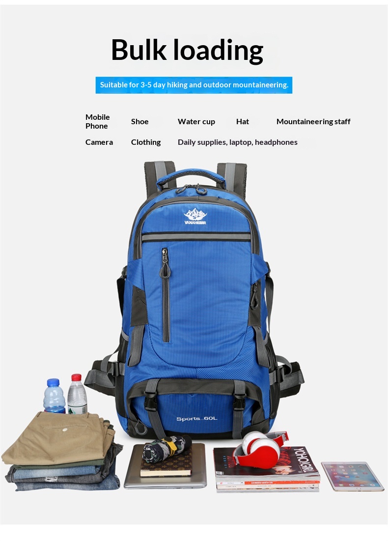 ActiveGo Rucksack mit großem Fassungsvermögen zum Wandern und Klettern, Herrenrucksack (60 l), Damen-Reiserucksack, Outdoor-Kletterrucksack_voghion.com