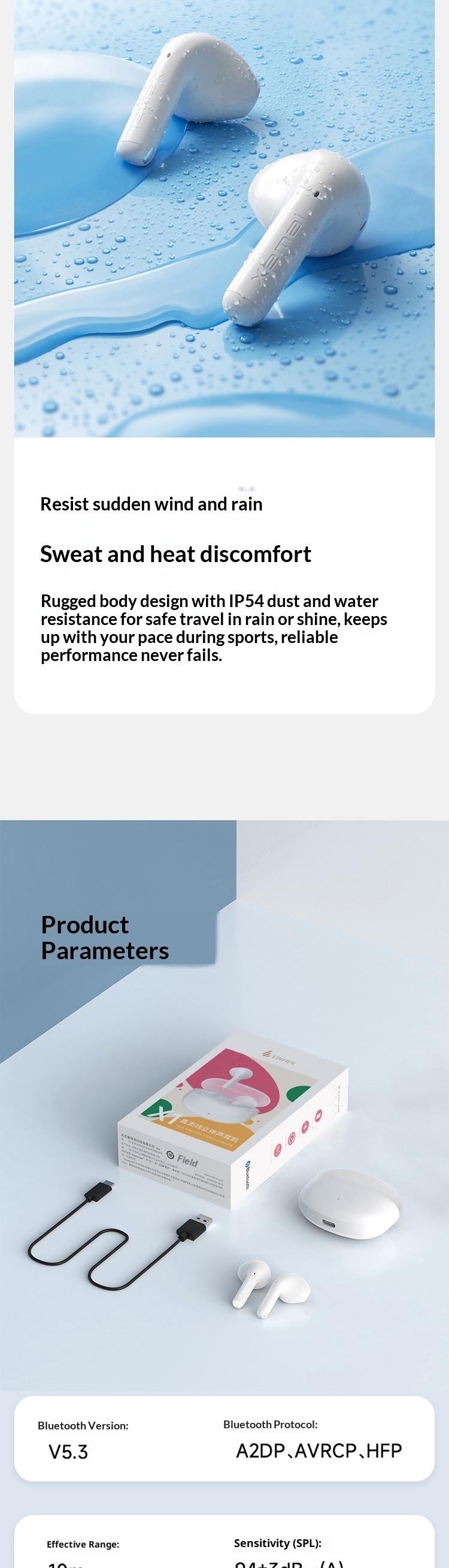 Edifier Soundmax X1 Kabellose Bluetooth-Musik-Sportkopfhörer (Dropshipping)_voghion.com