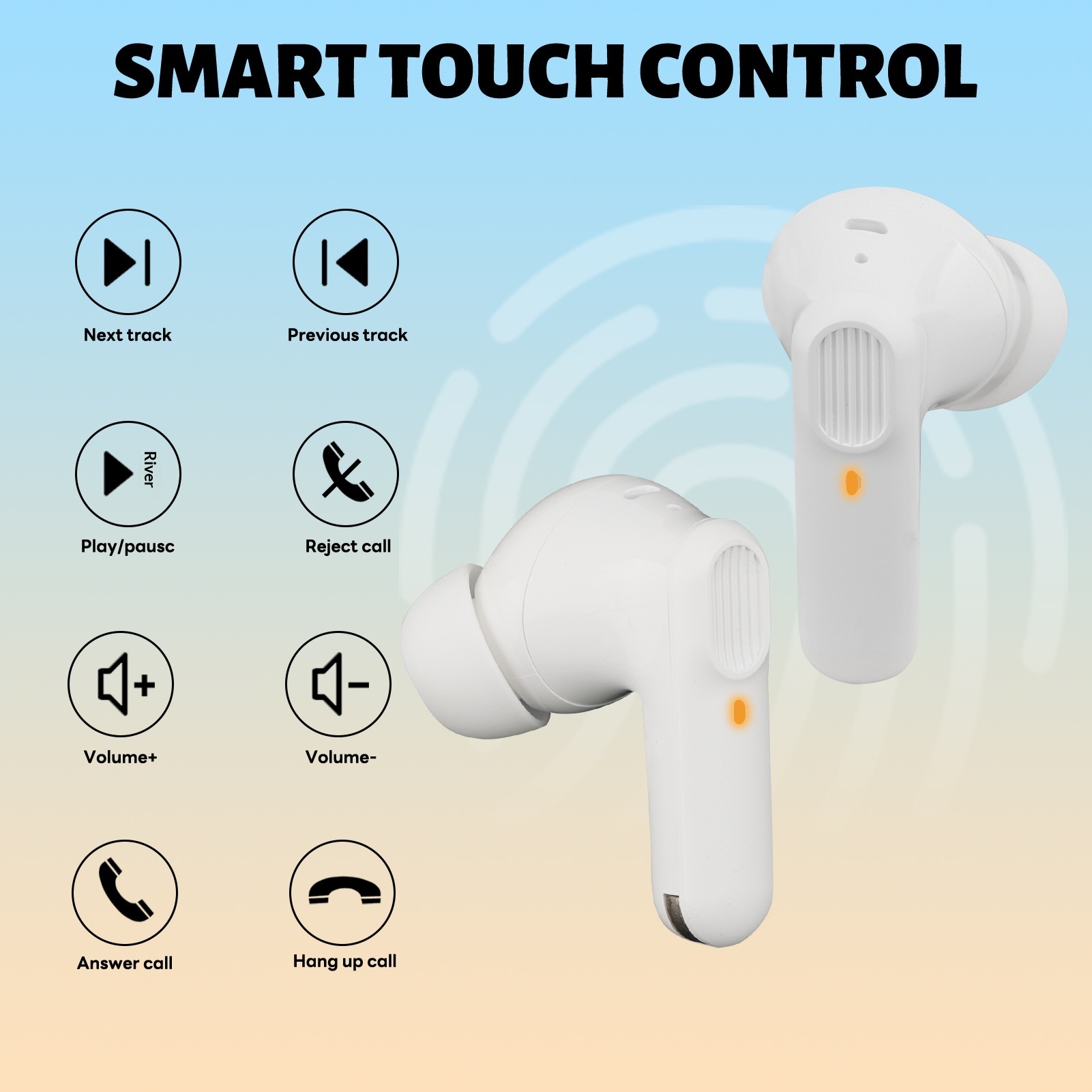 Auricolari intrauricolari wireless TWS Bluetooth 5.3 con cancellazione attiva del rumore ANC+ENC Dual Mark transfrontalieri_voghion.com