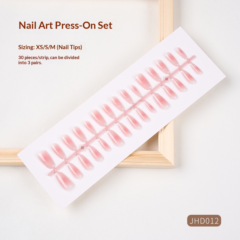 Classic Nude Cat Eye Handmade Wearable High-End Pure Desire Ins Style Pre-Made Nail Tips Nails 30 Pieces With Size_voghion.com