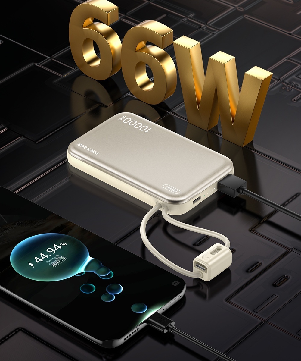 Ultradünne Powerbank mit Trageband und Kabel, 10000 mAh, Mini-Schnellladefunktion, tragbares Ladegerät aus Metall, individuell anpassbar_voghion.com