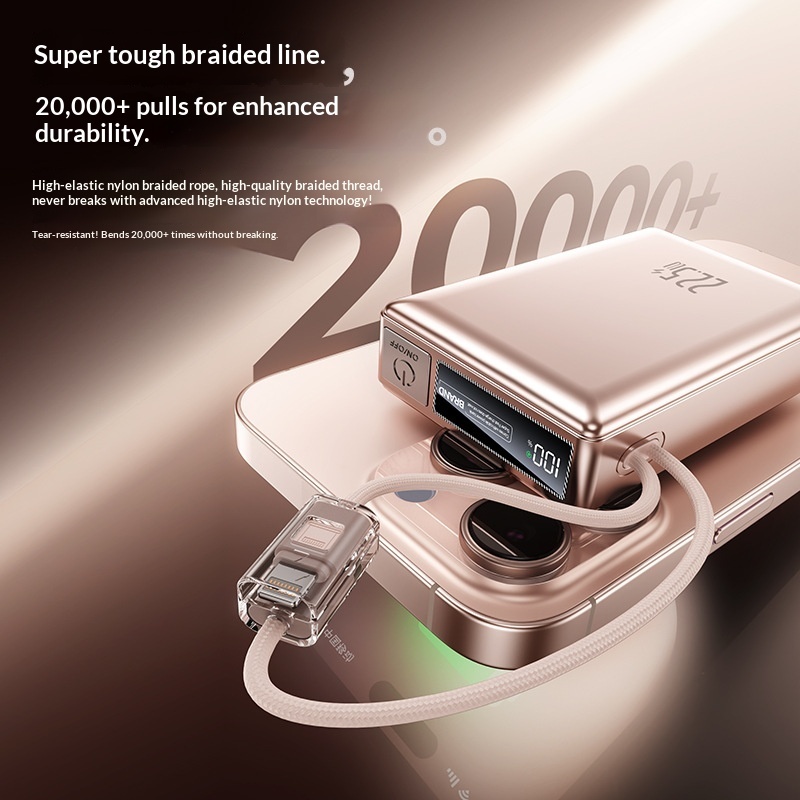 22.5W Super Fast Charging Bank With Built-in Cable Mini 20000mAh Portable Mobile Power Wholesale Customization_voghion.com