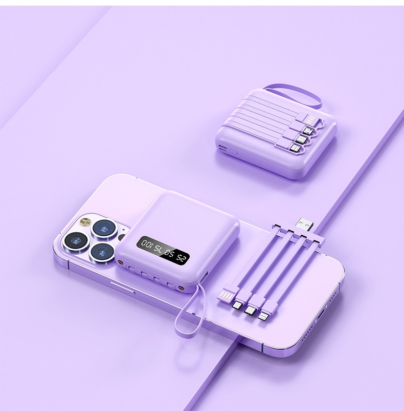 Custom Bank 20000mAh Mini Fast Charging With Cable Large Capacity Airplane Portable Mobile Power Supply_voghion.com
