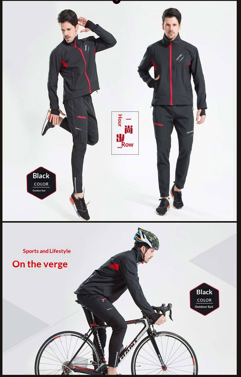 ActiveGo Winteranzug Fleece Outdoor Bergsteigen Winddichtes Set Verdickte warme Jacke für Radfahren Arbeit Kälteschutz_voghion.com