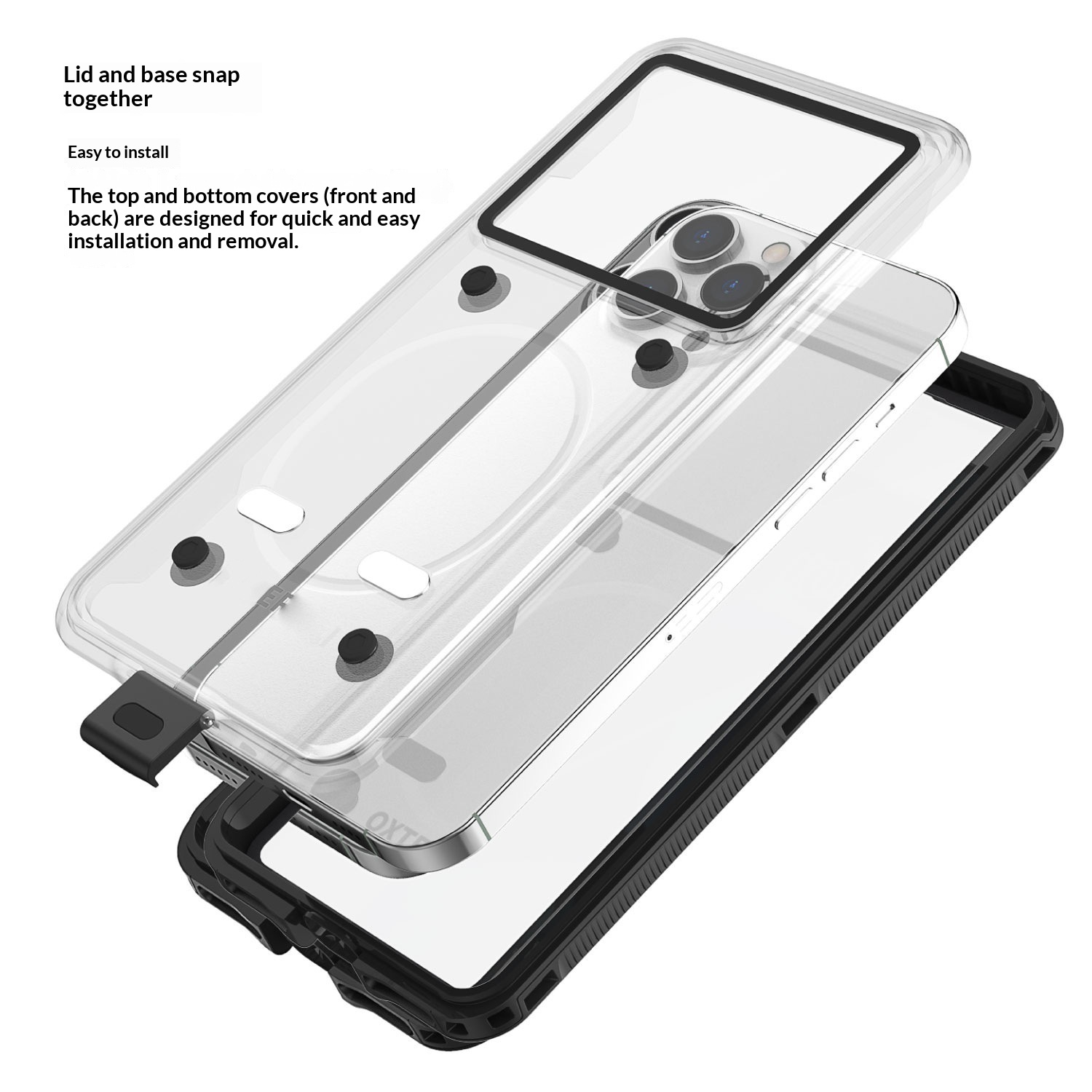 Kompatibel mit Huawei, Xiaomi, OPPO und Vivo: Wasserdichte Handyhülle im koreanischen Stil mit Ständer und vollständiger Abdeckung – ideal zum Tauchen._voghion.com