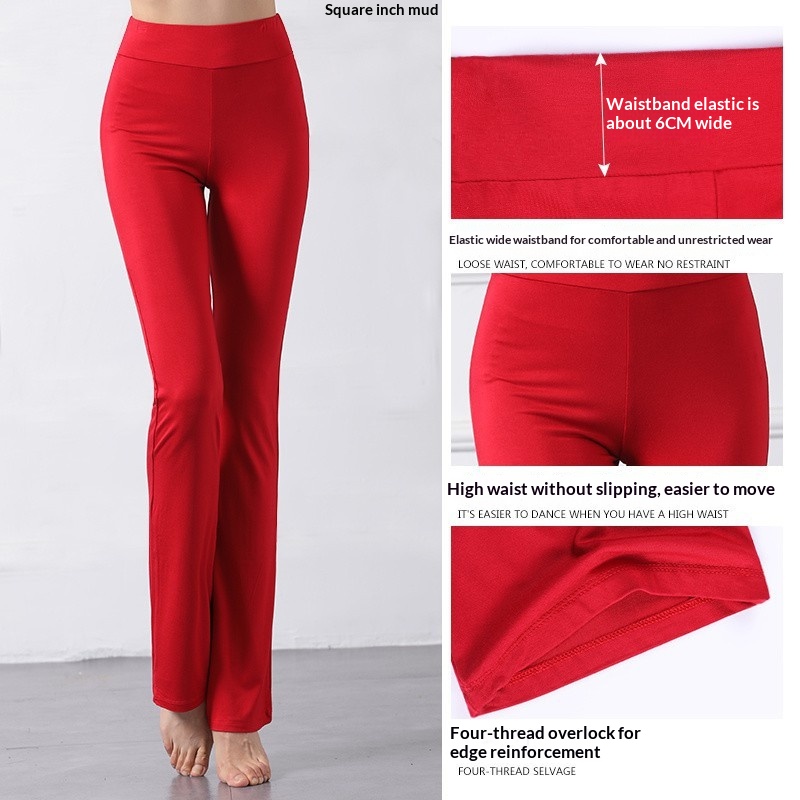 Yoga Long Women's Practice High Waist Flared Latin Pants Square Dance Costume Summer Factory Supply_desvips.com