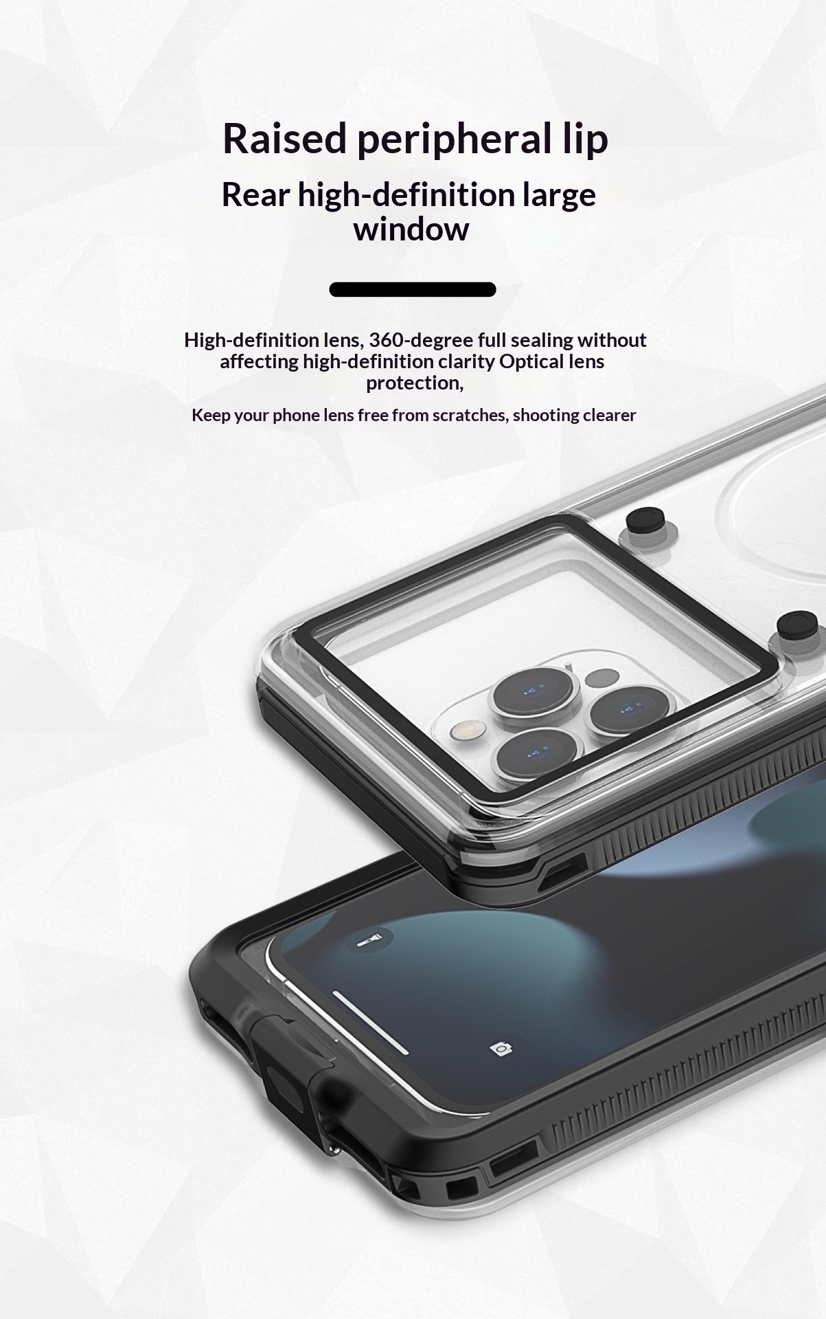 Kompatibel mit Huawei, Xiaomi, OPPO und Vivo: Wasserdichte Handyhülle im koreanischen Stil mit Ständer und vollständiger Abdeckung – ideal zum Tauchen._voghion.com