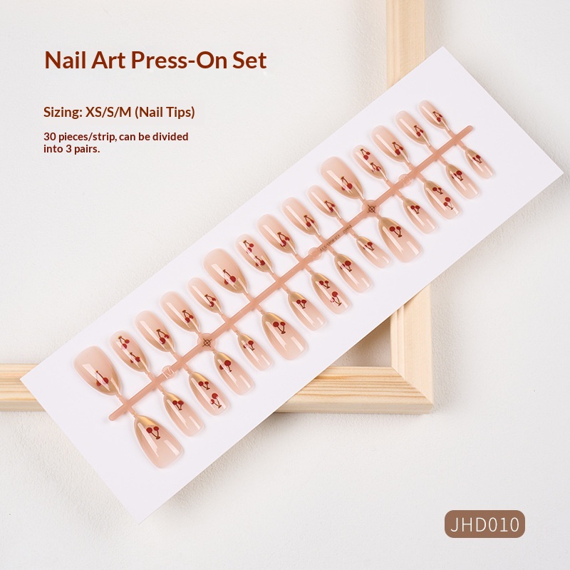 Classic Nude Cat Eye Handmade Wearable High-End Pure Desire Ins Style Pre-Made Nail Tips Nails 30 Pieces With Size_voghion.com