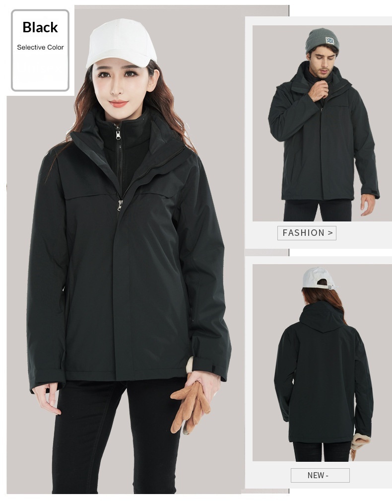 ActiveGo 2024 Autumn Winter Outdoor Down For Men Women, Three-in-One Set, Windproof And Waterproof Hiking Jacket_desvips.com