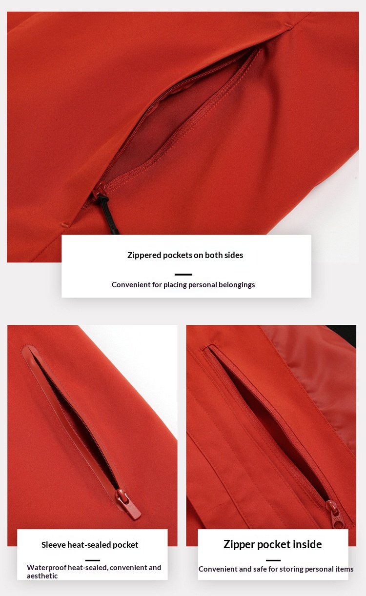 ActiveGo National Standard Laminated Outdoor Jacket For Men Women, Three-in-One 0.05kg Piece Set, Windproof And Waterproof Coat,_desvips.com