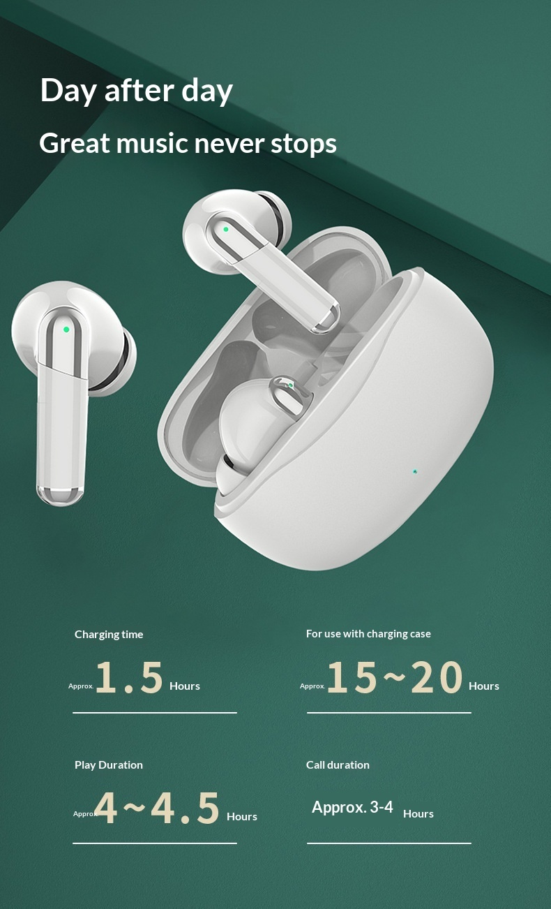 Auricolari intrauricolari wireless TWS Bluetooth 5.3 con cancellazione attiva del rumore ANC+ENC Dual Mark transfrontalieri_voghion.com