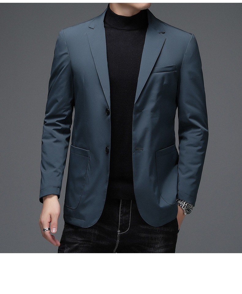 Giacca da uomo calda in piumino d'anatra grigia casual da ragazzo autunno inverno nuovo stile giovanile_voghion.com