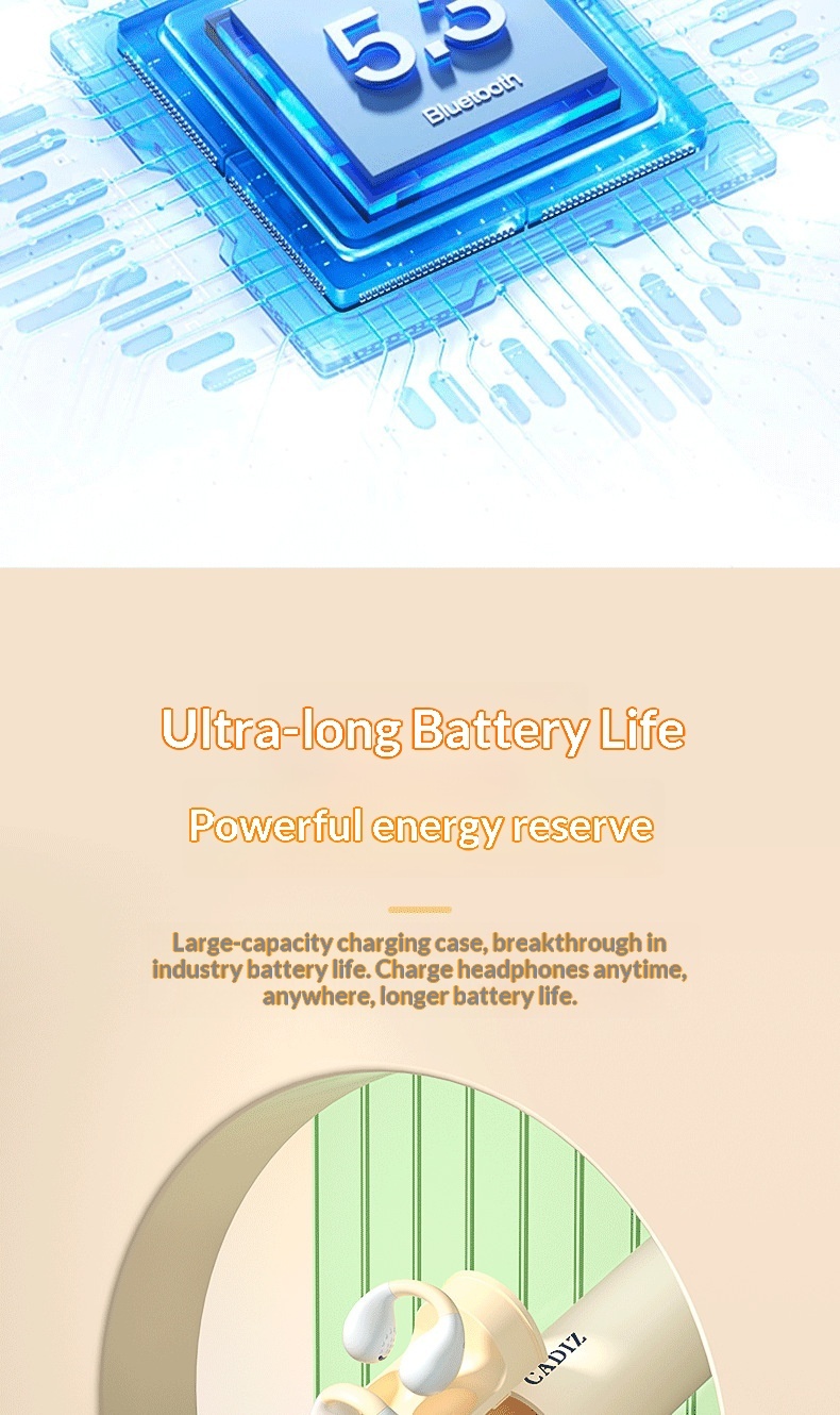 Bone Conduction Bluetooth Earphones Ultra-Long Battery Life M9 In-Ear True Wireless Noise Cancelling Comfortable For_voghion.com